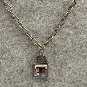 TOUCHSTONE CRYSTAL by Swarovski NECKLACE, Little Lock Necklace adjustable, NEW.